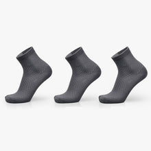 Load image into Gallery viewer, 3 Pairs of Bamboo Fiber Men Double Needle Dark Flower Small Square Section Business Tube Socks