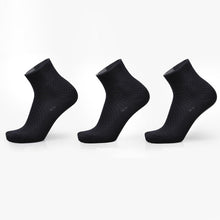 Load image into Gallery viewer, 3 Pairs of Bamboo Fiber Men Double Needle Dark Flower Small Square Section Business Tube Socks