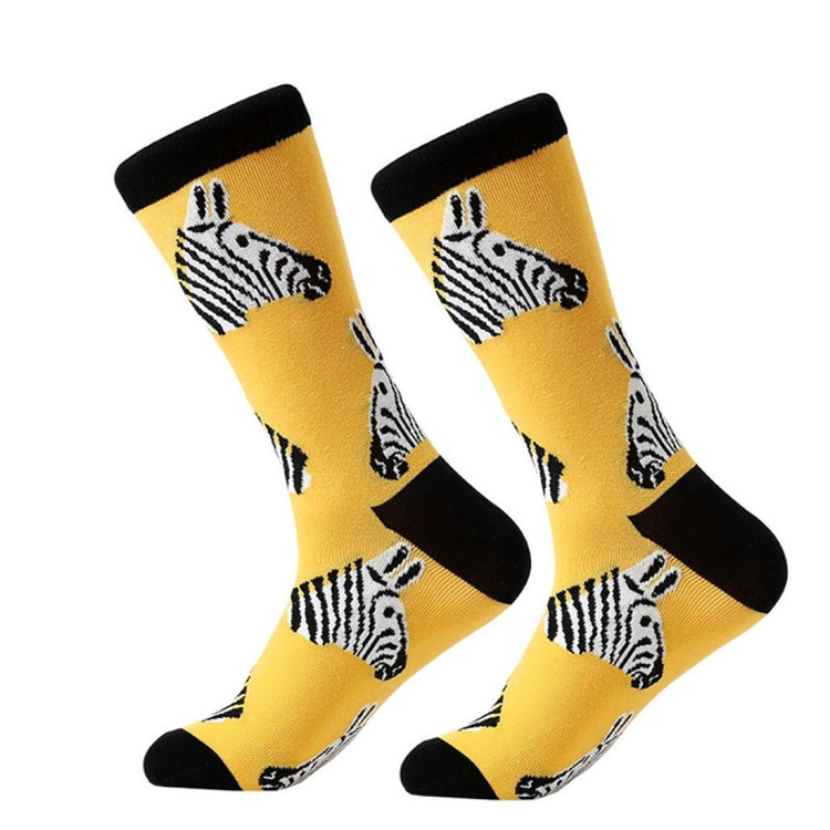 Cotton Various Cartoon Geometric Patterns Fashion Men Tube Socks
