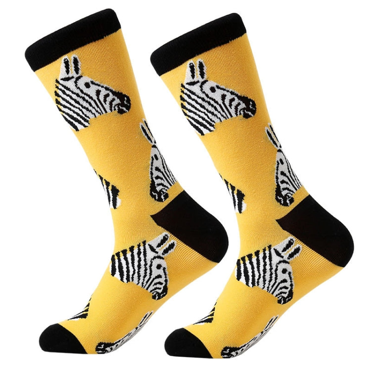 Cotton Various Cartoon Geometric Patterns Fashion Men Tube Socks