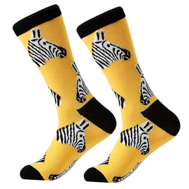 Cotton Various Cartoon Geometric Patterns Fashion Men Tube Socks
