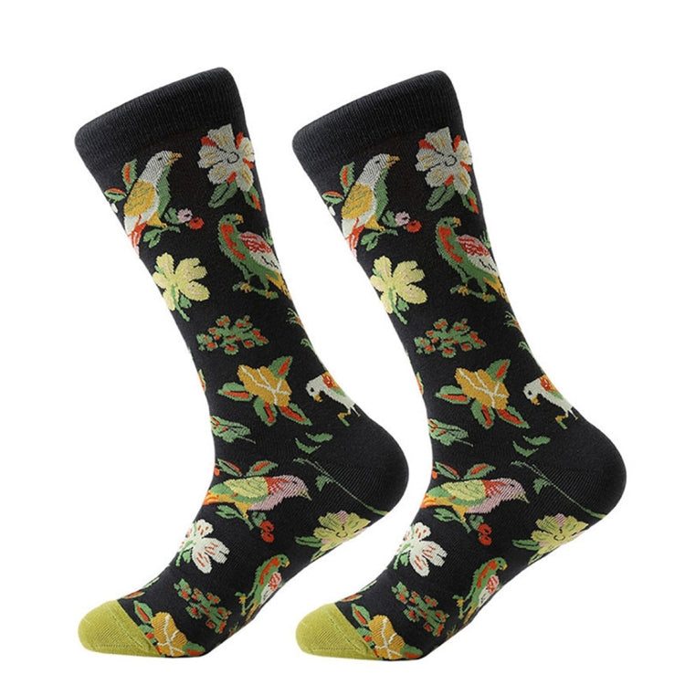 Cotton Various Cartoon Geometric Patterns Fashion Men Tube Socks