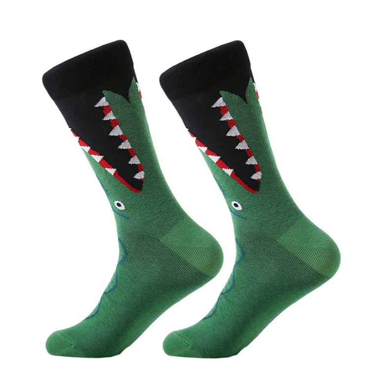 Cotton Various Cartoon Geometric Patterns Fashion Men Tube Socks