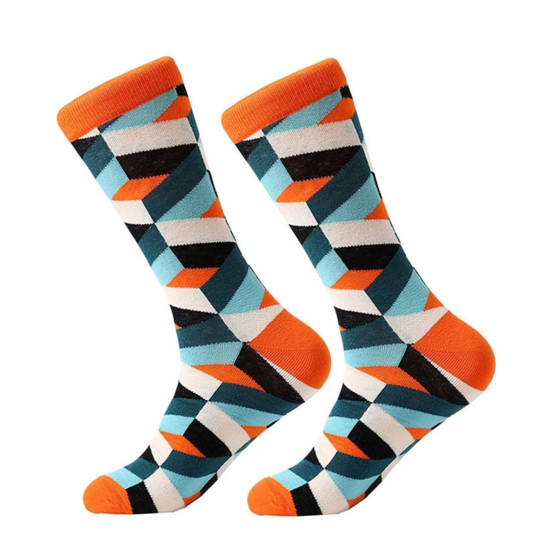 Cotton Various Cartoon Geometric Patterns Fashion Men Tube Socks