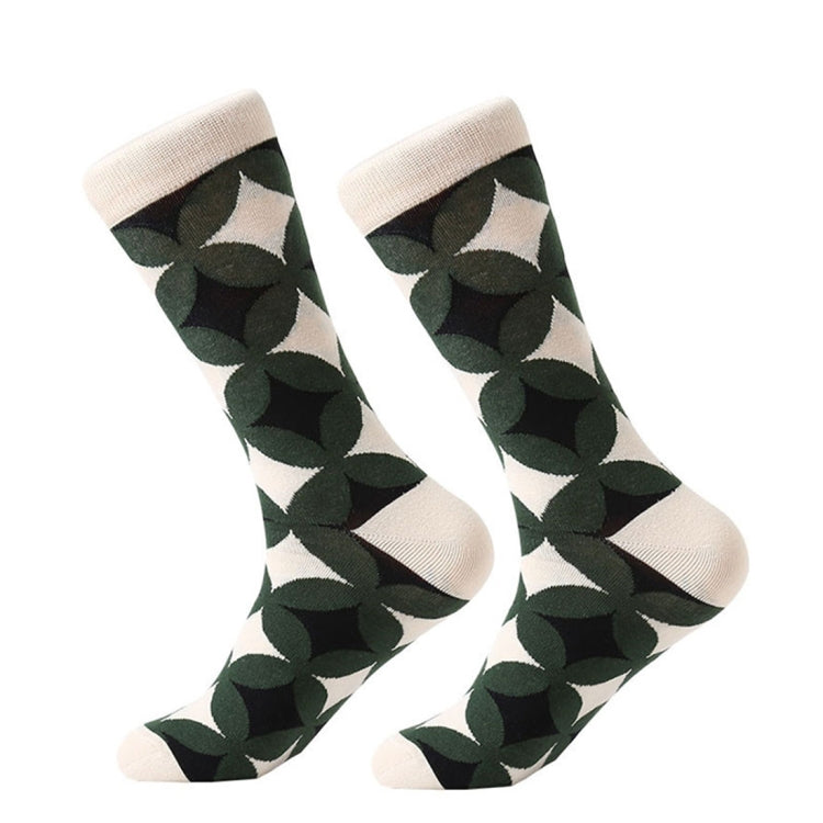 Cotton Various Cartoon Geometric Patterns Fashion Men Tube Socks