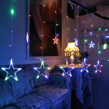 Load image into Gallery viewer, 220V EU Plug LED Star Light Christmas lights Indoor/Outdoor Decorative Love Curtains Lamp For Holiday Wedding Party lighting