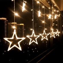 Load image into Gallery viewer, 220V EU Plug LED Star Light Christmas lights Indoor/Outdoor Decorative Love Curtains Lamp For Holiday Wedding Party lighting