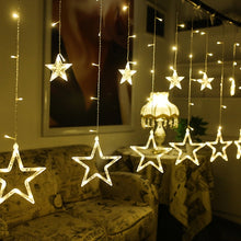 Load image into Gallery viewer, 220V EU Plug LED Star Light Christmas lights Indoor/Outdoor Decorative Love Curtains Lamp For Holiday Wedding Party lighting