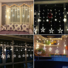 Load image into Gallery viewer, 220V EU Plug LED Star Light Christmas lights Indoor/Outdoor Decorative Love Curtains Lamp For Holiday Wedding Party lighting