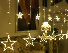 Load image into Gallery viewer, 220V EU Plug LED Star Light Christmas lights Indoor/Outdoor Decorative Love Curtains Lamp For Holiday Wedding Party lighting