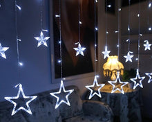 Load image into Gallery viewer, 220V EU Plug LED Star Light Christmas lights Indoor/Outdoor Decorative Love Curtains Lamp For Holiday Wedding Party lighting