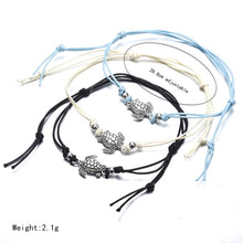 Load image into Gallery viewer, Boho Anklet Wax String Sea Turtle Lacing Foot Jewelry Beads Bracelet for Women, white, black, blue