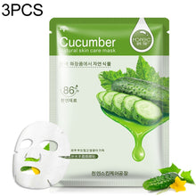 Load image into Gallery viewer, 3 PCS Skin Care Plant Facial Mask Moisturizing Oil Control Blackhead Remover Wrapped Mask Face Mask Face Care, Blueberry, Aloe Vera, Olive, Honey, Red Pomegranate, Cucumber