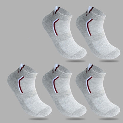 5 Pairs Cotton Socks Men&#39;s Solid Color Fashion Male Boat Socks