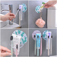 Load image into Gallery viewer, Plastic Toothbrush Holder Toothpaste Storage Tooth Brush Dispenser, WHITE, Pink, Green