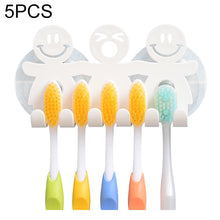 Load image into Gallery viewer, 5 PCS Cute Smiley Suction Cup Hanging Toothbrush Holder Plastic Small Person Teeth Holder, Cute Smiley Suction Toothbrush Holder