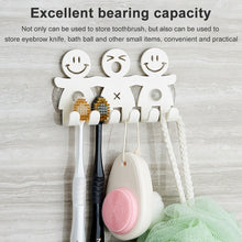 Load image into Gallery viewer, 5 PCS Cute Smiley Suction Cup Hanging Toothbrush Holder Plastic Small Person Teeth Holder, Cute Smiley Suction Toothbrush Holder