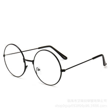 Load image into Gallery viewer, Retro Large Round Eyeglasses Metal Frame Anti Blue-ray Plain Glass Spectacles