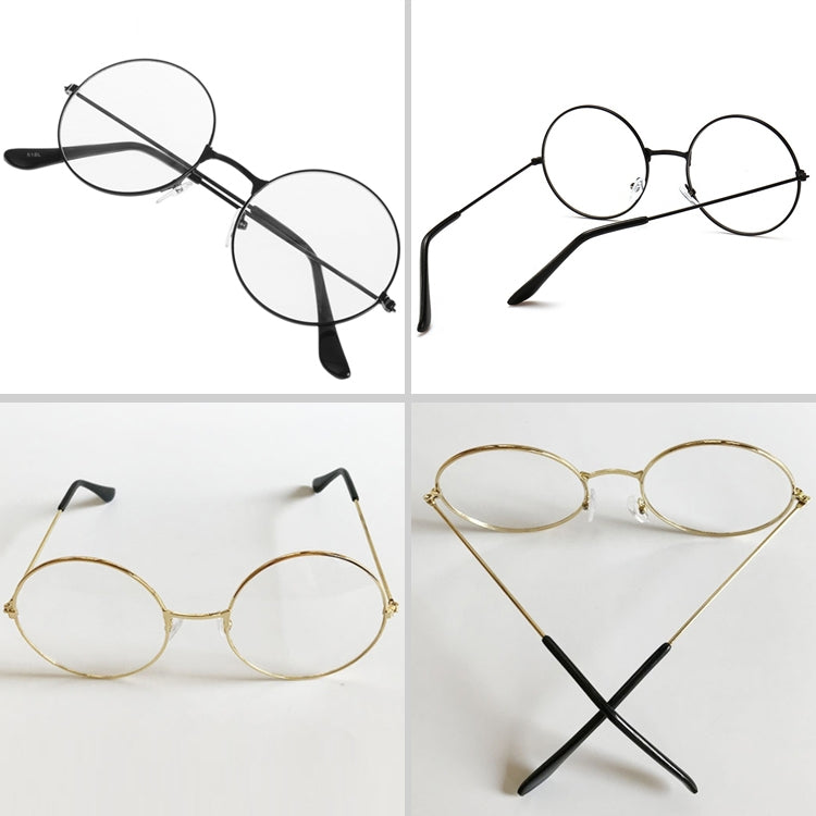 Retro Large Round Eyeglasses Metal Frame Anti Blue-ray Plain Glass Spectacles
