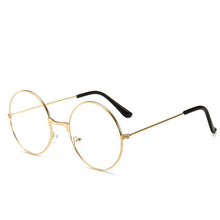 Load image into Gallery viewer, Retro Large Round Eyeglasses Metal Frame Anti Blue-ray Plain Glass Spectacles