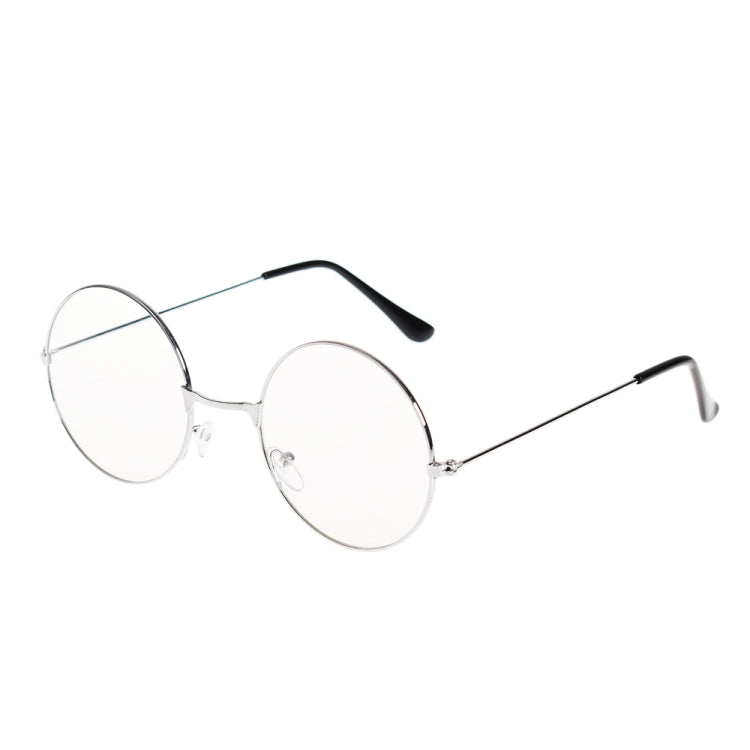 Retro Large Round Eyeglasses Metal Frame Anti Blue-ray Plain Glass Spectacles
