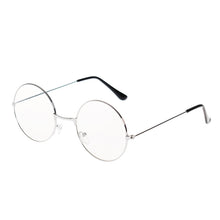 Load image into Gallery viewer, Retro Large Round Eyeglasses Metal Frame Anti Blue-ray Plain Glass Spectacles