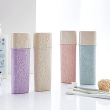Load image into Gallery viewer, Portable Flower Carved Toothbrush Holder Outdoor Toothrush Cap Case Toothpaste Storage Box Wash Cup