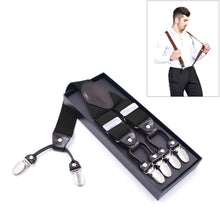 Load image into Gallery viewer, Adjustable 6 Clips Trousers Strap Clip for Men, Size: 125 x 3.5cm