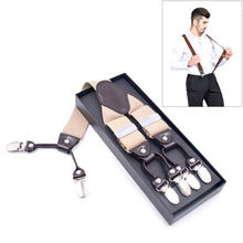 Load image into Gallery viewer, Adjustable 6 Clips Trousers Strap Clip for Men, Size: 125 x 3.5cm