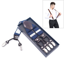 Load image into Gallery viewer, Adjustable 6 Clips Trousers Strap Clip for Men, Size: 125 x 3.5cm