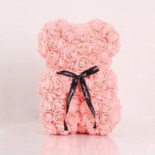 Load image into Gallery viewer, 25cm Bear Shape Artificial Foam Roses Flower Ornament, Red, Light Pink, Deep Pink, Purple, Milk White, Sky Blue, Gray