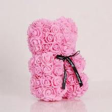 Load image into Gallery viewer, 25cm Bear Shape Artificial Foam Roses Flower Ornament, Red, Light Pink, Deep Pink, Purple, Milk White, Sky Blue, Gray