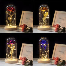 Load image into Gallery viewer, Simulation Roses Lights Glass Cover Decorations Crafts Valentines Day Gifts