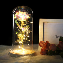 Load image into Gallery viewer, Simulation Roses Lights Glass Cover Decorations Crafts Valentines Day Gifts