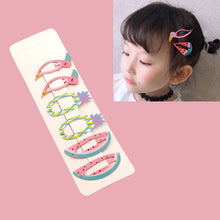 Load image into Gallery viewer, 6 PCS/Set Kids Hair Accessories Fruit Hairpins Cartoon Rainbow Hair Clip, New Bird pineapple 8#, Bird pineapple 6#, Ice cream 1#, Mermaid 2#, Candy rainbow 5#, Red Mermaid 4#, Blue Mermaid 3#, Strawberry watermelon 7#