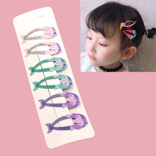 Load image into Gallery viewer, 6 PCS/Set Kids Hair Accessories Fruit Hairpins Cartoon Rainbow Hair Clip, New Bird pineapple 8#, Bird pineapple 6#, Ice cream 1#, Mermaid 2#, Candy rainbow 5#, Red Mermaid 4#, Blue Mermaid 3#, Strawberry watermelon 7#