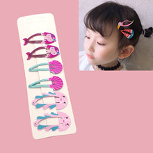 Load image into Gallery viewer, 6 PCS/Set Kids Hair Accessories Fruit Hairpins Cartoon Rainbow Hair Clip, New Bird pineapple 8#, Bird pineapple 6#, Ice cream 1#, Mermaid 2#, Candy rainbow 5#, Red Mermaid 4#, Blue Mermaid 3#, Strawberry watermelon 7#