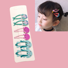 Load image into Gallery viewer, 6 PCS/Set Kids Hair Accessories Fruit Hairpins Cartoon Rainbow Hair Clip, New Bird pineapple 8#, Bird pineapple 6#, Ice cream 1#, Mermaid 2#, Candy rainbow 5#, Red Mermaid 4#, Blue Mermaid 3#, Strawberry watermelon 7#
