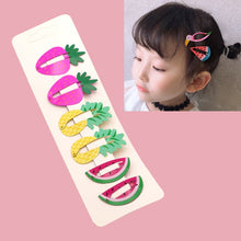 Load image into Gallery viewer, 6 PCS/Set Kids Hair Accessories Fruit Hairpins Cartoon Rainbow Hair Clip, New Bird pineapple 8#, Bird pineapple 6#, Ice cream 1#, Mermaid 2#, Candy rainbow 5#, Red Mermaid 4#, Blue Mermaid 3#, Strawberry watermelon 7#