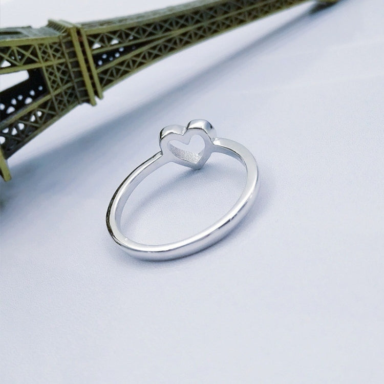 Fashion Heart Shaped Wedding Ring for Woman, Rose Gold, White