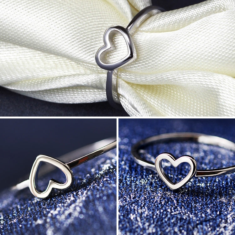 Fashion Heart Shaped Wedding Ring for Woman, Rose Gold, White