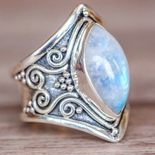 Load image into Gallery viewer, Vintage Silver Big Stone Ring for Women Fashion Bohemian Boho Jewelry, 10, 11, 5, 6, 7, 8, 9