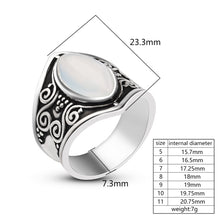Load image into Gallery viewer, Vintage Silver Big Stone Ring for Women Fashion Bohemian Boho Jewelry, 10, 11, 5, 6, 7, 8, 9