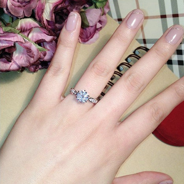 Female Classic Crystal Six-Claw Diamond Ring Wedding Ring, 10, 8, 9