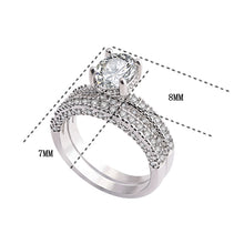 Load image into Gallery viewer, Double Row For Women Fashion Cubic Zirconia Wedding Engagement ring, 6, 7, 8, 9, 10