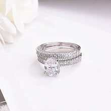 Load image into Gallery viewer, Double Row For Women Fashion Cubic Zirconia Wedding Engagement ring, 6, 7, 8, 9, 10