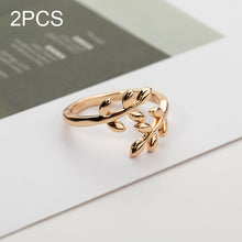 Load image into Gallery viewer, 2 PCS Charms Tolive Tree Branch Leaves Adjustable Open Ring for Women