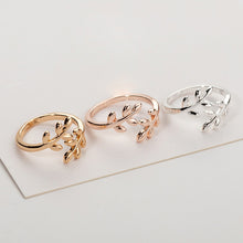 Load image into Gallery viewer, 2 PCS Charms Tolive Tree Branch Leaves Adjustable Open Ring for Women