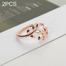 Load image into Gallery viewer, 2 PCS Charms Tolive Tree Branch Leaves Adjustable Open Ring for Women