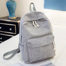 Load image into Gallery viewer, Soft Fabric Backpack Female Corduroy Design School Backpack for Teenage Girls Women